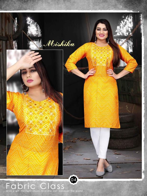 Aagya Mishika 3 Rayon Ethnic Wear Designer Kurti Collection